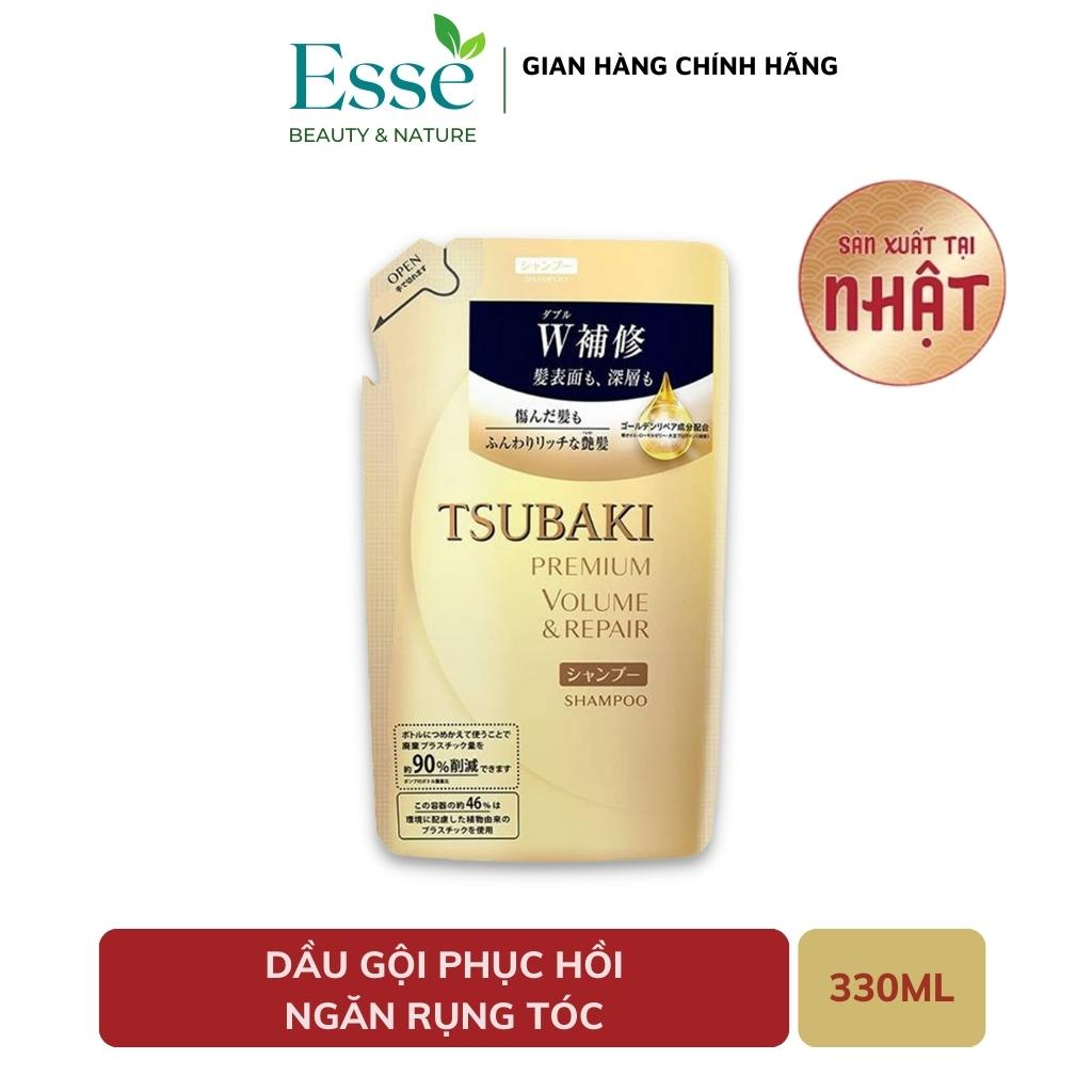 Xịt dưỡng tóc Tsubaki Premium ɾepair Phục hồi Hư Tổn 220ml và túi Refill dầu gội Tsubaki - Giúp tóc 