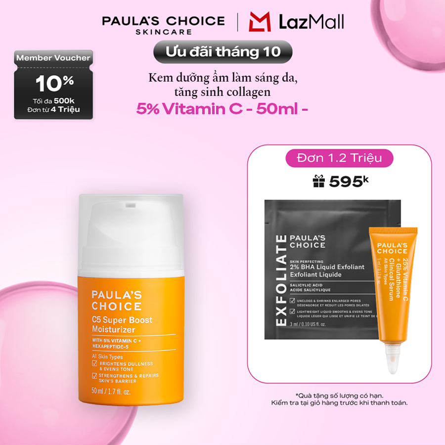 Kem dưỡng ẩm Vitamin C làm sáng da và tăng sinh collagen Paula's Choice C5 Super Boost Moisturizer 50ml 2900
