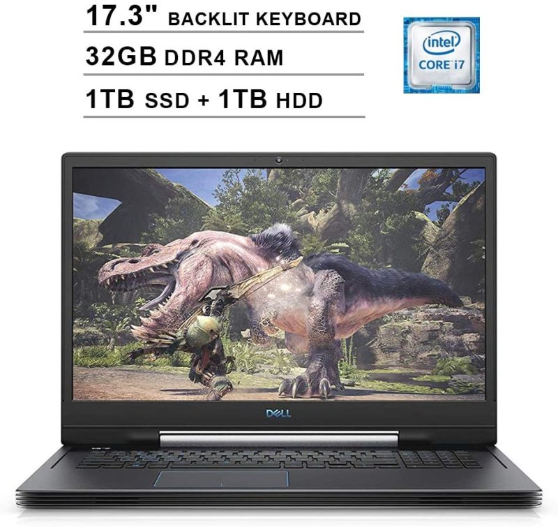 2020 Dell G7 17 17.3 Inch FHD Gaming Laptop (9th Gen Inter 6-Core i7-9750H up to 4.5GHz, 32GB DDR4 RAM, 1TB SSD (Boot) + 1TB HDD, NVIDIA GTX 1660 Ti 6GB, Backlit Keyboard, Bluetooth, Windows 10)