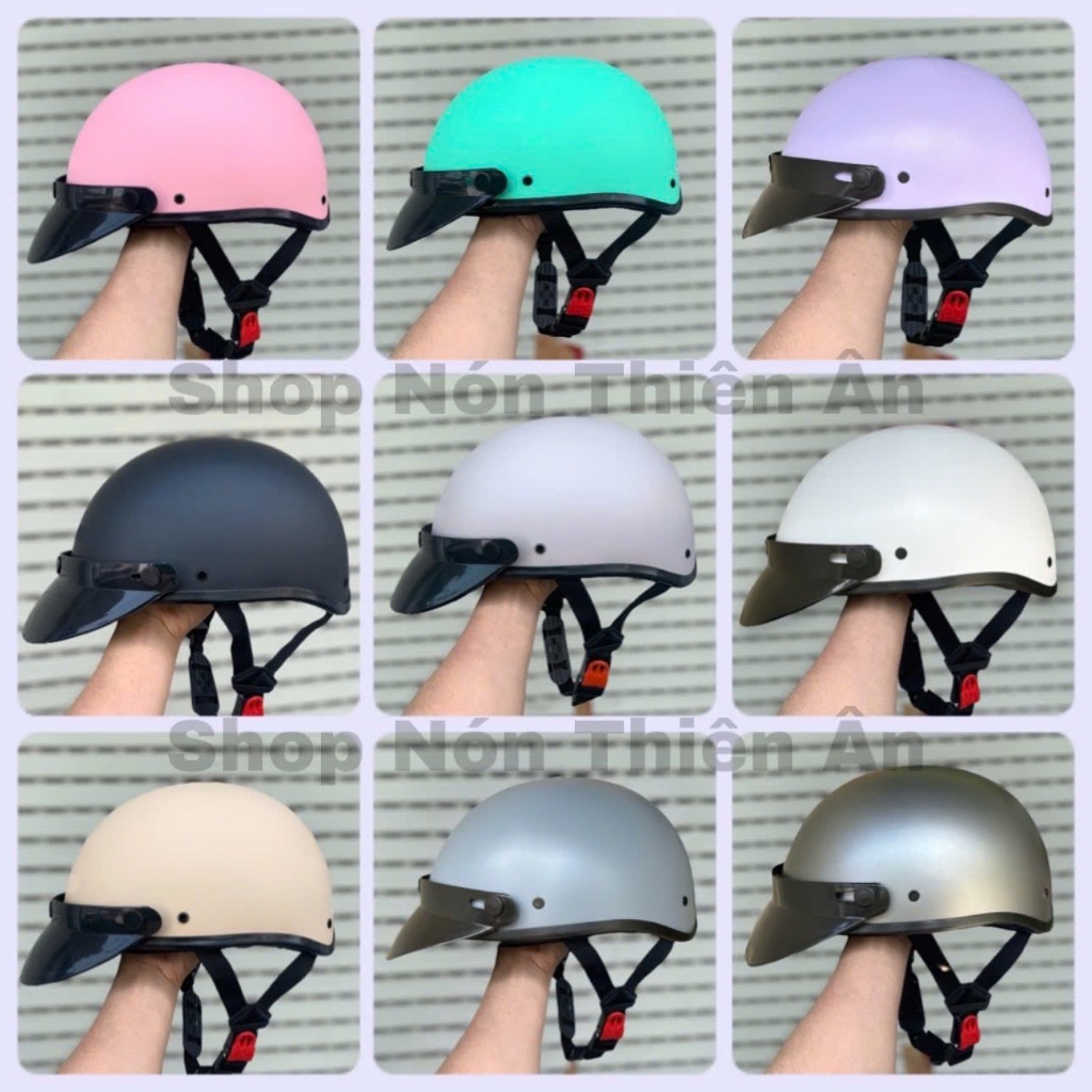 DANSHOP Nón Bảo Hiểm Cao Cấp Haly Lưỡi Trai - Mũ Bảo Hiểm Nửa Đầu - Màu Sơn Nhám - Thời Trang Hợp Với Nam & Nữ THỜI TRANG