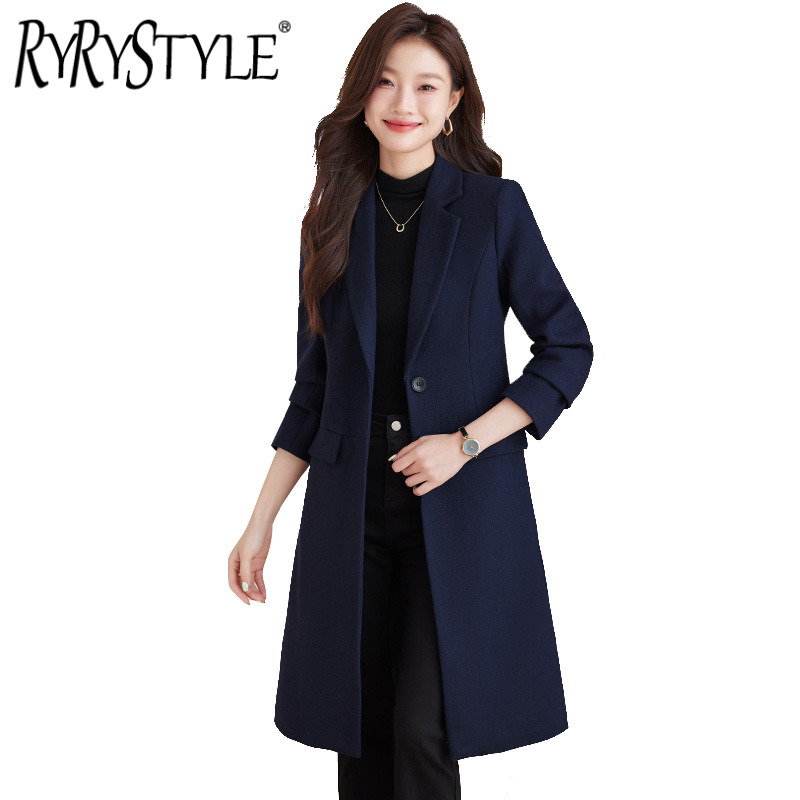 RYRYSTYLE Woolen Woolen Coat For Women's Autumn And Winter New Style Temperament Real Estate Sales Hotel Front Desk Manager Property Work Uniform 801 ราคา 2,223 บาท*ส่งฟรี