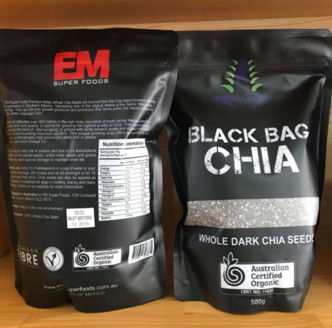 CHÍNH HÃNG Hạt Chia đen Úc SEEDS BLACK BAG gói 500gram