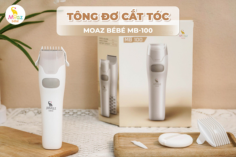 Tông Đơ Cắt Tóc Cao Cấp cho Bé Moaz BéBé MB-100 hút tóc tự động