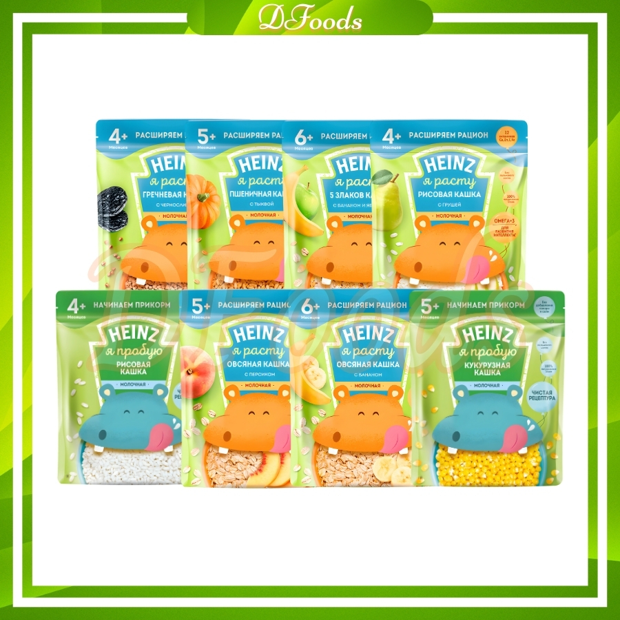 Bột ăn dặm Heinz Nga gói 180g đủ vị cho bé từ 4 tháng