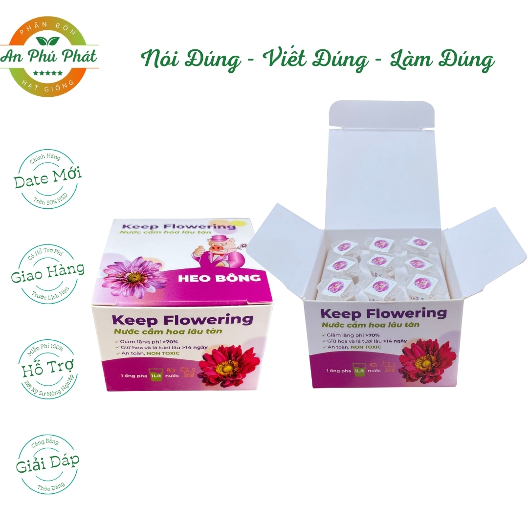 Nước Dưỡng Hoa Lâu Tàn Keep Flowering An Toàn Tuyệt Đối, Không Chất Độc Hại- 1 Ống Pha Được 1L Nước