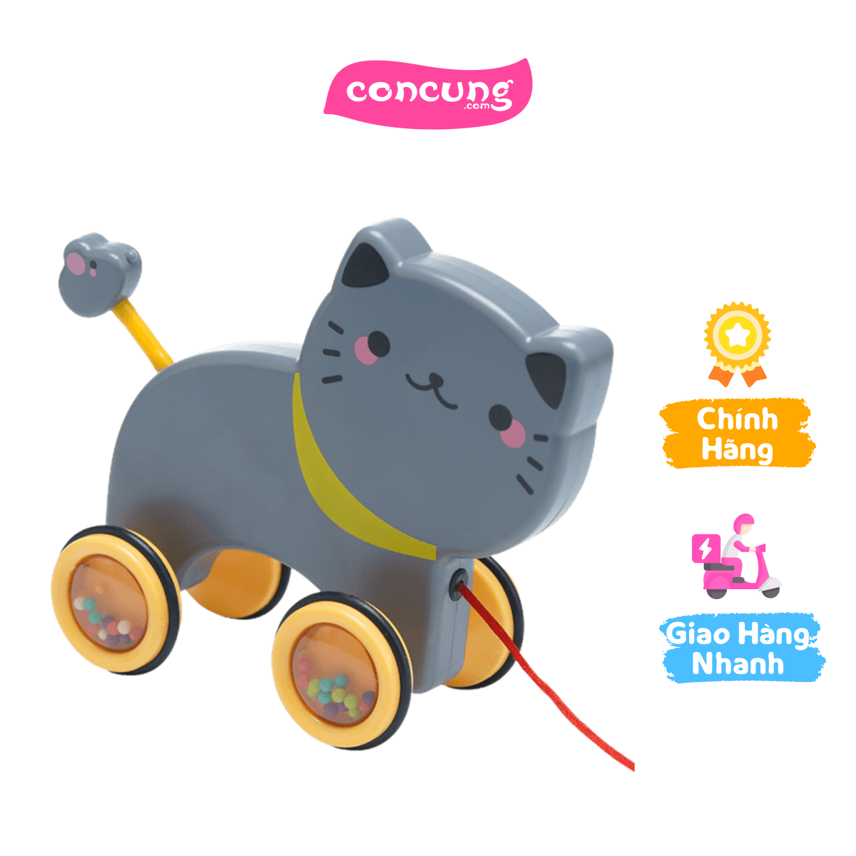 Xe kéo thú nhún vui vẻ con mèo JS047322