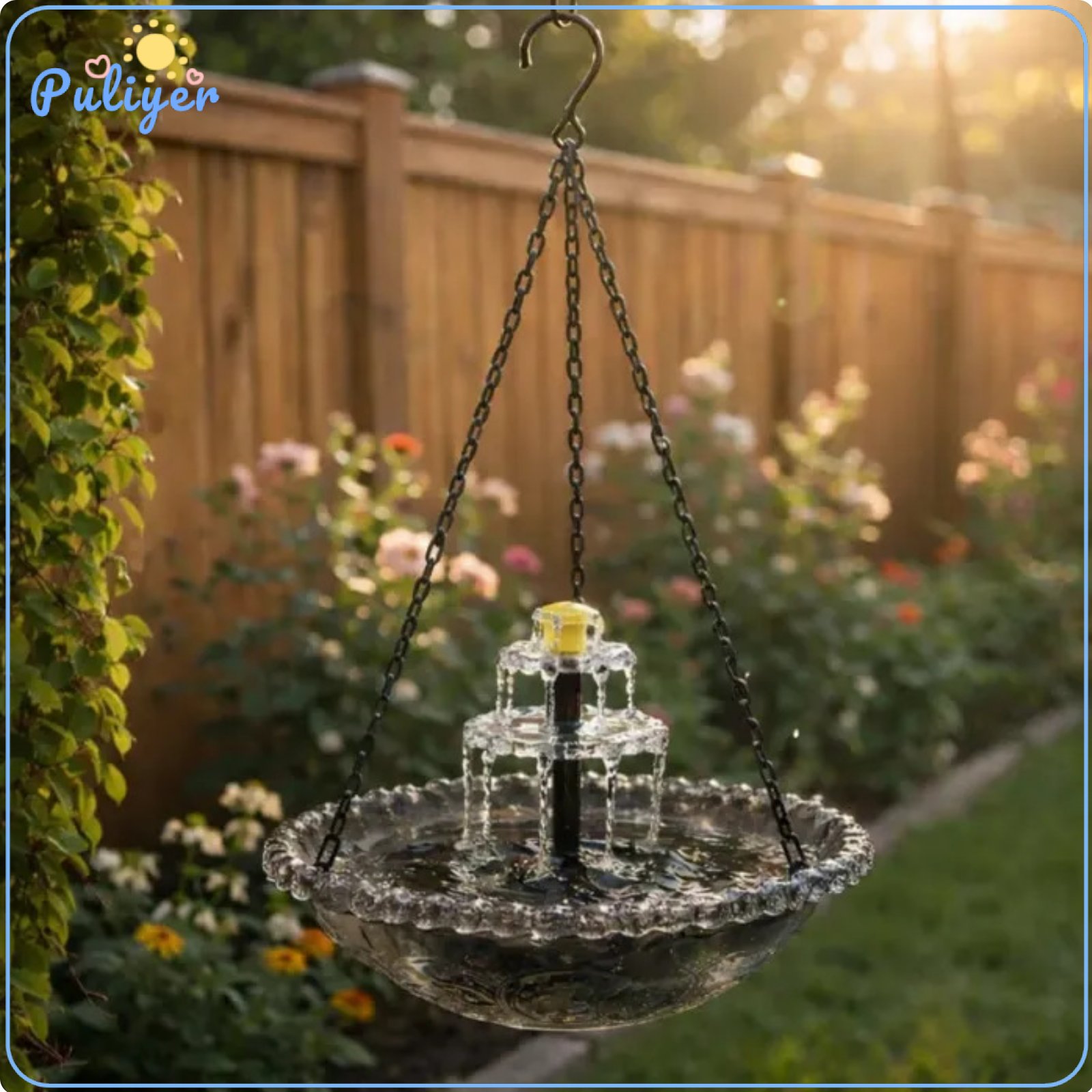 Kesoto Attracts Birds Hanging Bird Feeder Decorative Cascading Bird Bath Fountain Weather Resistant Solar Powered Water Fountain Easy Installation for Backyard ราคา 3,522 บาท*ส่งฟรี