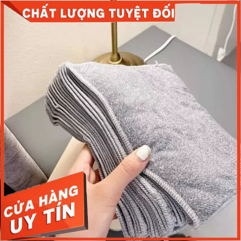 ♥️combo 10♥️ khăn lau đa năng sợi than màu ghi xám