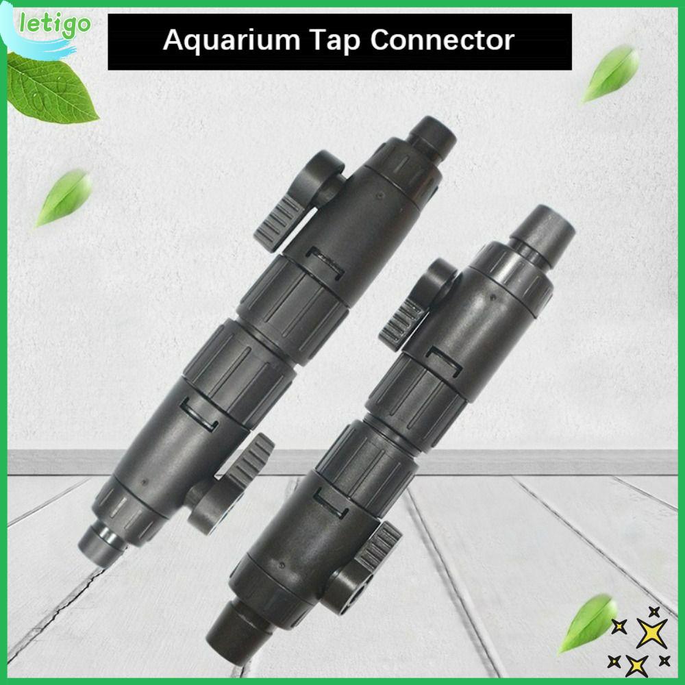 LETIGO Nhựa Đầu nối vòi nước bể cá Đen Tháo nhanh Khớp nối tách Ống Thiết thực 16mm/12mm Van điều khiển nước bể cá