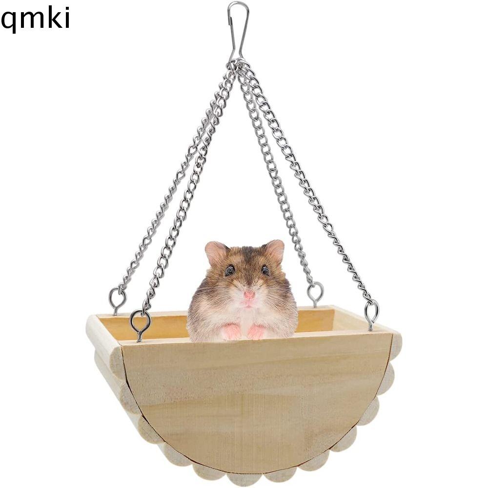 HTRF Tàu lượn đường Chinchilla Mùa đông Động vật nhỏ Bằng gỗ Chuột lang Phụ kiện lồng Nhà nghỉ ngơi Võng cho chuột Hamster Giường xoay