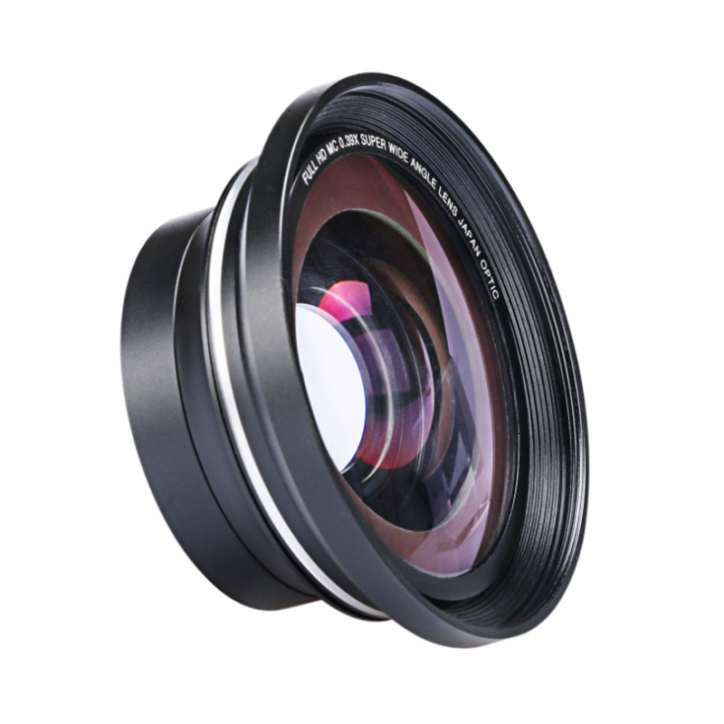 Professional 37mm Macro+72mm Wide Angle Lens 0.39X Full HD for 4K Camcorder
