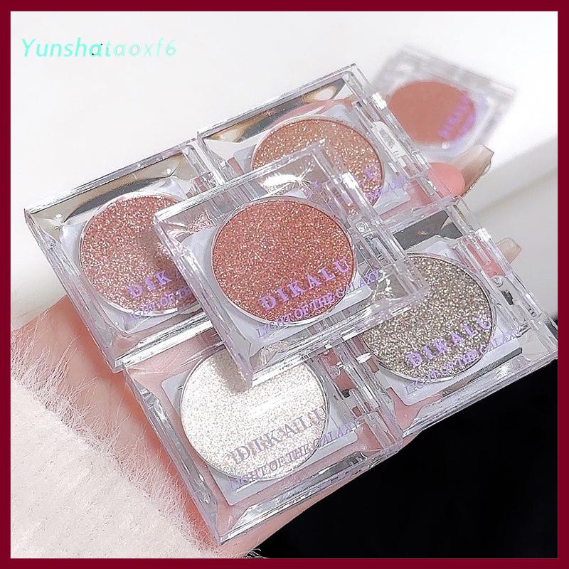 yunshataoxf Dikalu Galaxy Eyeshadow Palette nghiền nát kim cương lấp lánh cường độ cao ánh sáng lung linh Pearlescent trang điểm lâu dài sắc tố