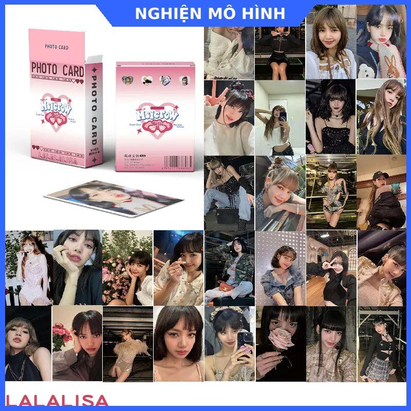 Lomo card bo góc hologram BP hộp 50 thẻ có hiệu ứng lấp lánh Lisa Jennie Jisoo Rose mẫu mới 