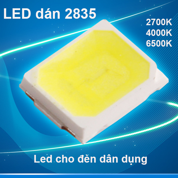 Led dán 2835 0.2w-1w, 3v/9v 6500k / 3000k