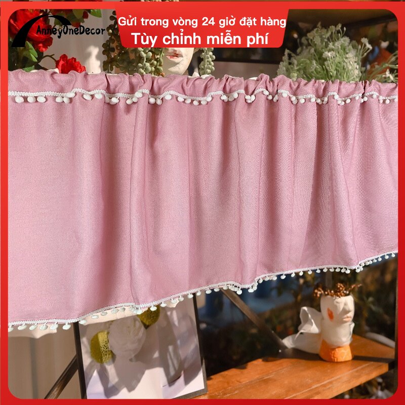Anneyonedecor rèm cửa nhà bếp màu hồng rèm cửa tầng rèm cửa quán cà phê bằng nhung đáng yêu cho phòng khách rèm cửa sổ phòng ngủ
