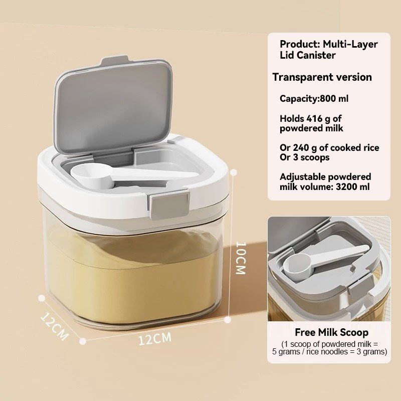 Happihaus Food Grade BPAFree Baby Milk Powder Container With Scoop Airtight Leakproof Portable Durable