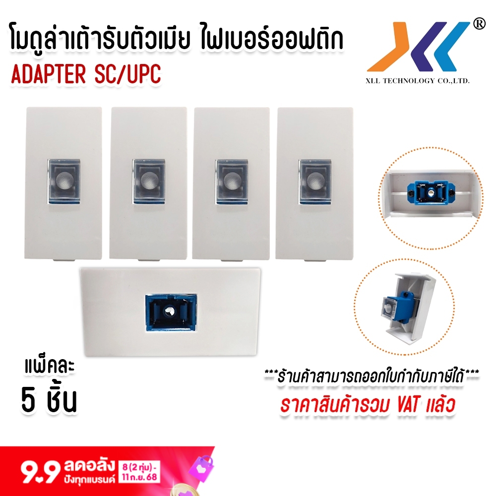 แพ็คละ 5 ชิ้น ปลั๊กผนังไฟเบอร์ แบบ SC/UPC SC UPC slot socket Fiber Optical ราคา 400 บาท*ส่งฟรี