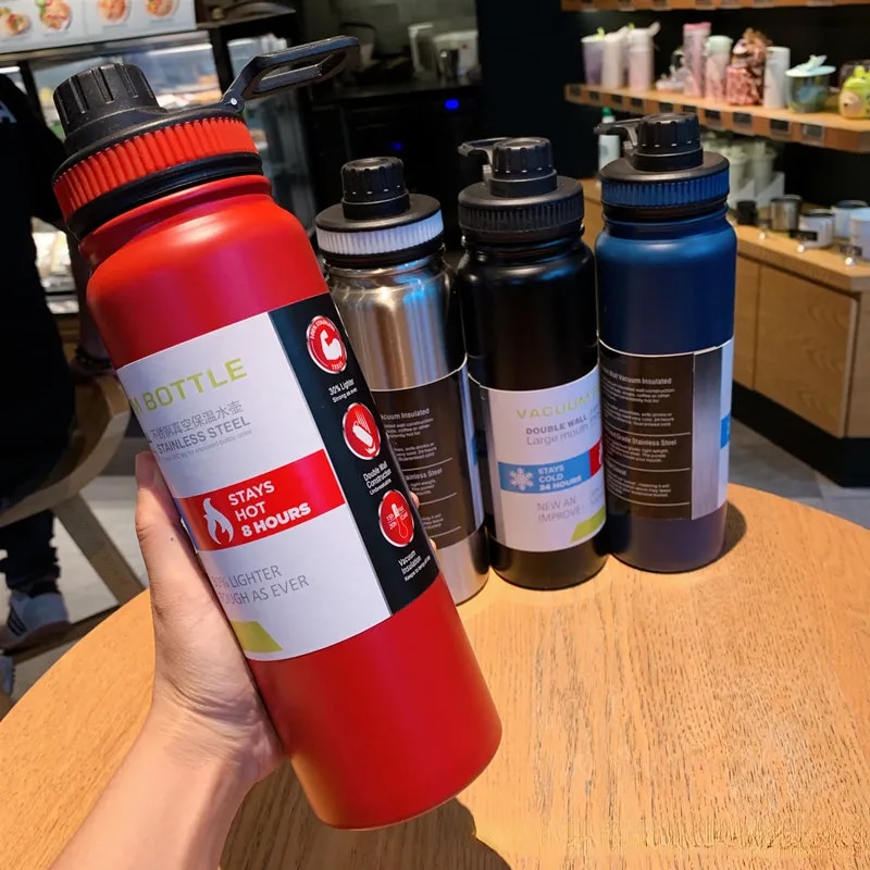 600ml 800ml 1000ml ngoài trời ấm giữ nhiệt chai nước có bộ lọc trà 304 thép không gỉ Cốc chịu nhiệt rò rỉ-proof Flask thể thao