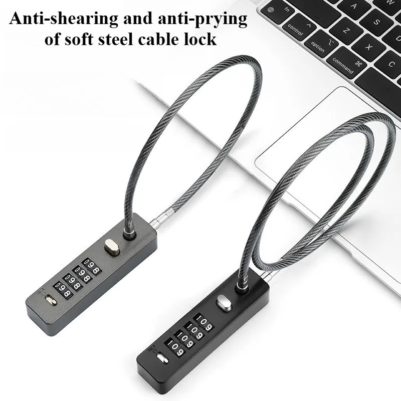 Petirun Long Cable Padlock Combination 4 Digit Resettable Code Anti-Theft File Cabinet Padlock Password Lock Soft Thick Wire Harga 45,999 rupiah*Gratis Ongkir