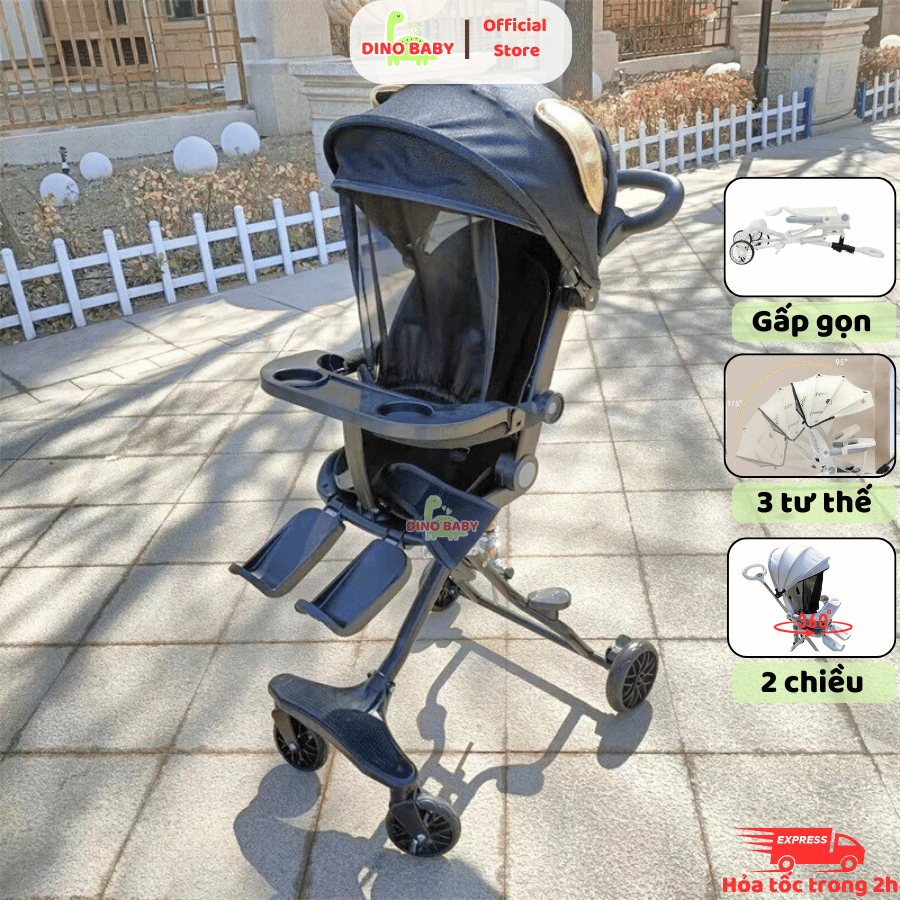 Xe đẩy cho bé gấp gọn M9T, Xe đẩy M9, Xe đẩy K8, 2 chiều, 3 tư thế, cho bé từ 2 tháng tuổi - 6 tuổi,