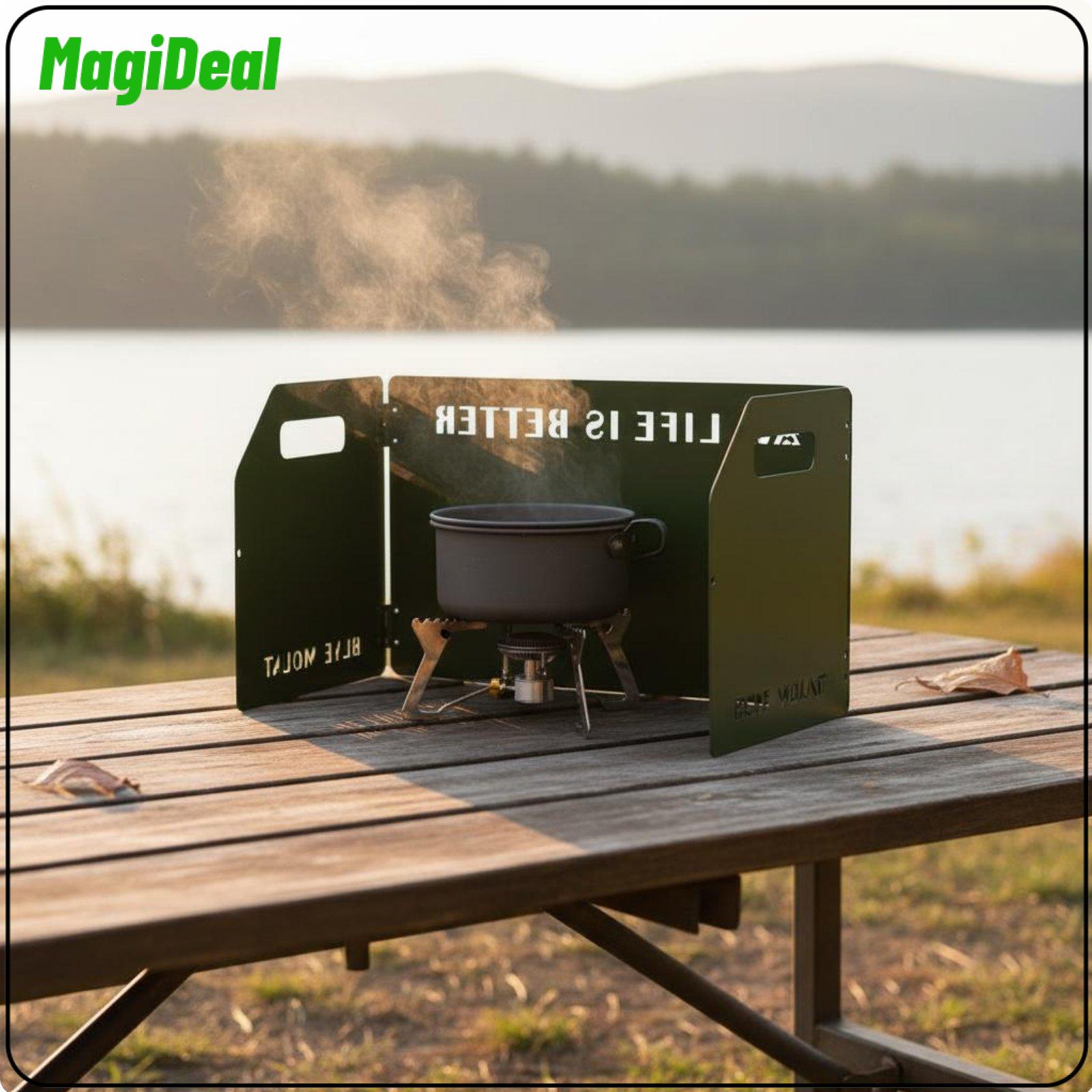 Outdoor Stove Wind Shield Lightweight Folding Burn Guard for Windbreaker Camping Cookware Kitchen Accessories