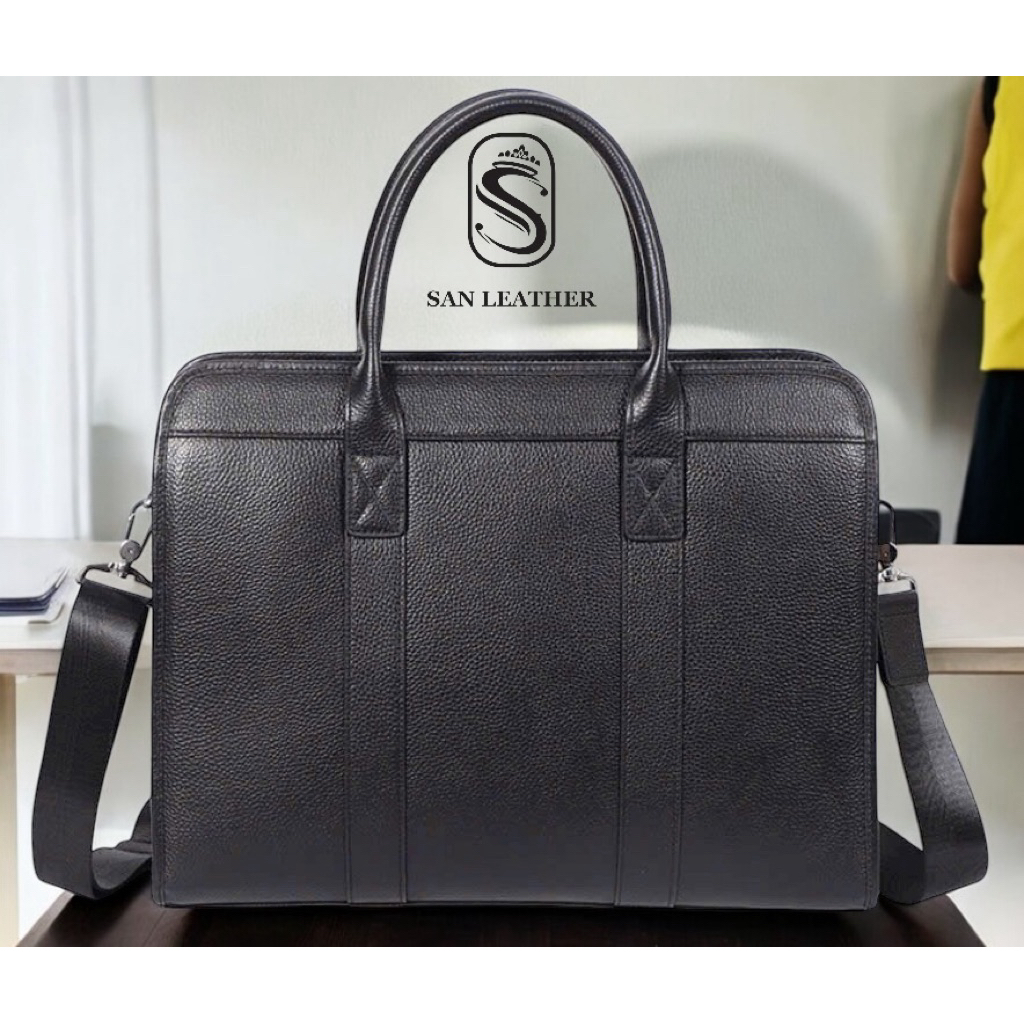 Cặp da Thật Công Sở San Leather S8100,Túi da Doanh Nhân Cao Cấp.