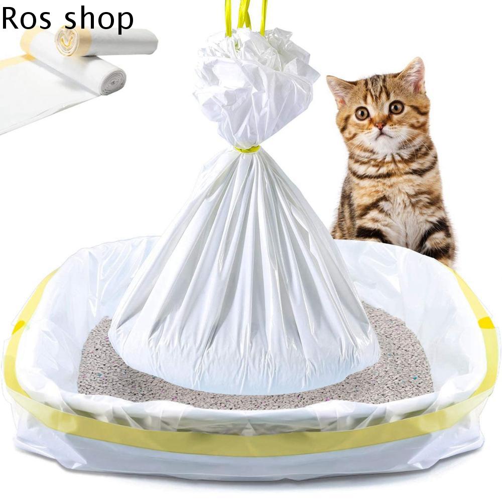 ROS SHOP Bền 5 cái/hộp Dây Rút Dễ dàng Để Làm Sạch Dùng một lần Phân của Thay Thế Bộ Lọc Mèo Hộp Chất thải Túi Lót Thùng rác Túi