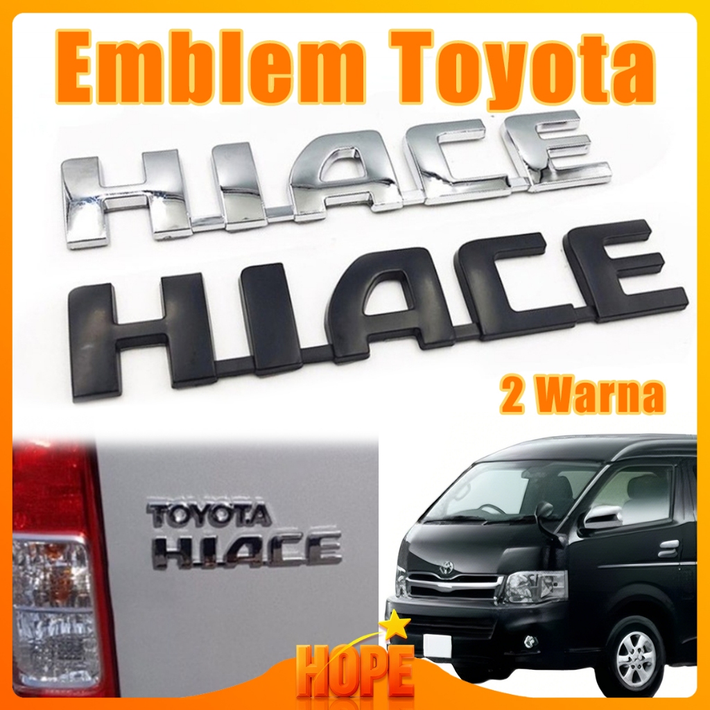 Silver/Black Chrome Toyota Emblem Car Logo Car Lettering Hiace for Old Toyota Hiace Harga 35,000 rupiah*Gratis Ongkir