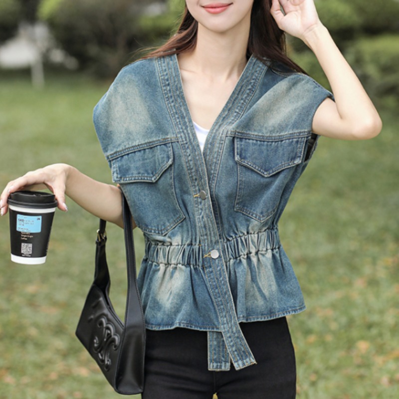 FairyTaill Denim Jacket Women s Korean Version Loose and Nostalgic