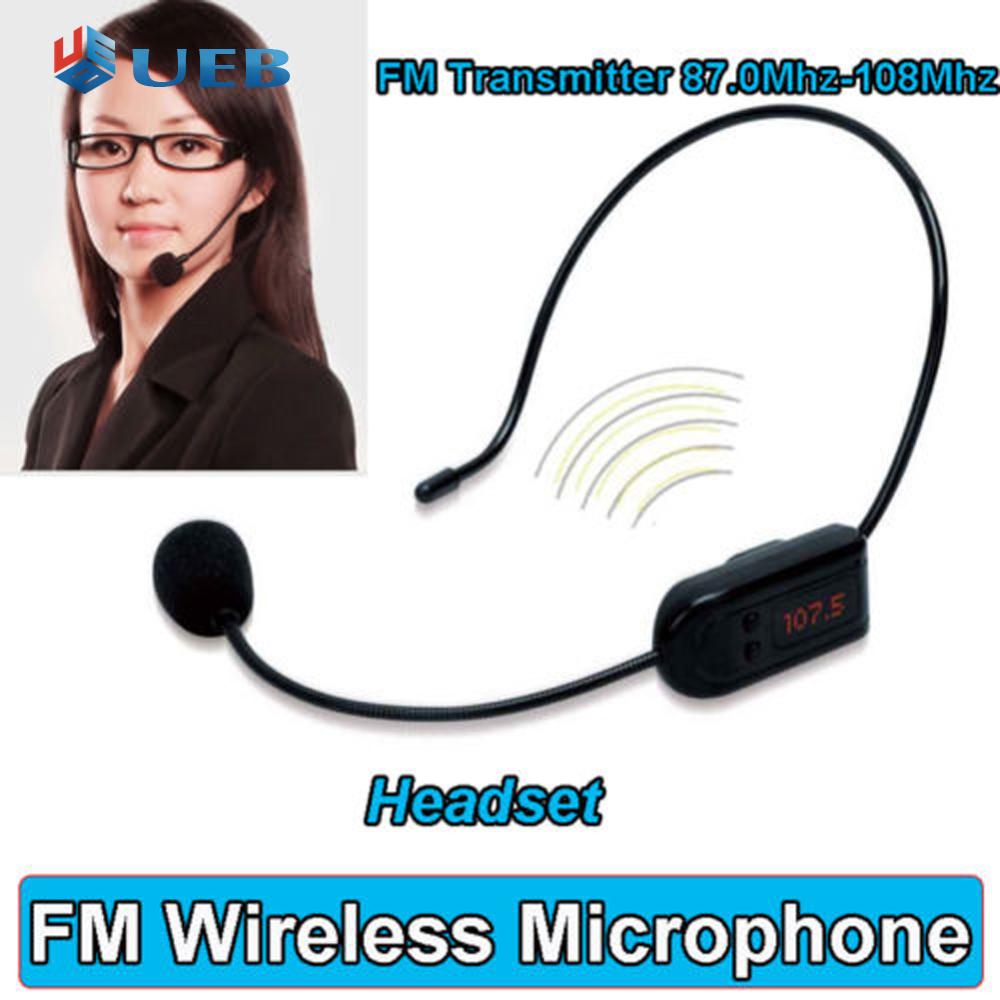 FM Wireless Microphone Headset Megaphone Radio Mic for Loudspeaker ราคา 309 บาท*ส่งฟรี