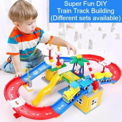 Train track building set / kids toys / birthday gift for kids / battery auto /girls boys / vehicle moving / building blocks
