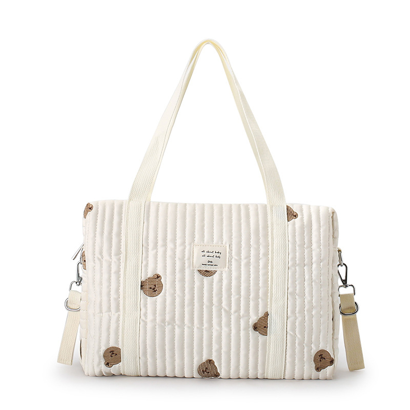 Korean Mommy Bag Large Capacity Tote Bag Embroidered Mama Bag Floral Handheld Shoulder Nappy Bag Travel Bag