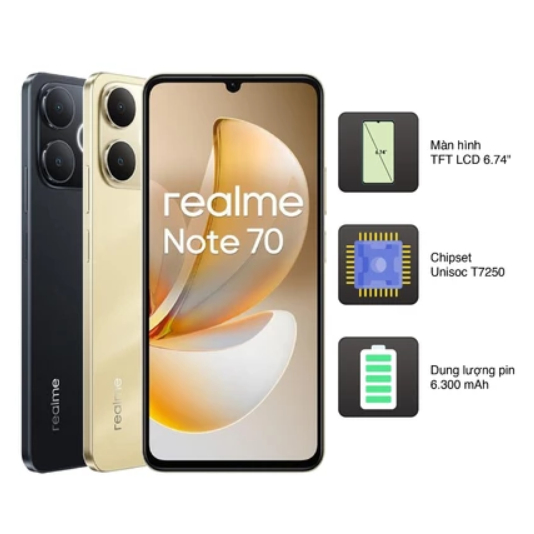Điện thoại Realme Note 70 RAM 4GB ROM 128GB Hàng Chính hãng Mới 100%
