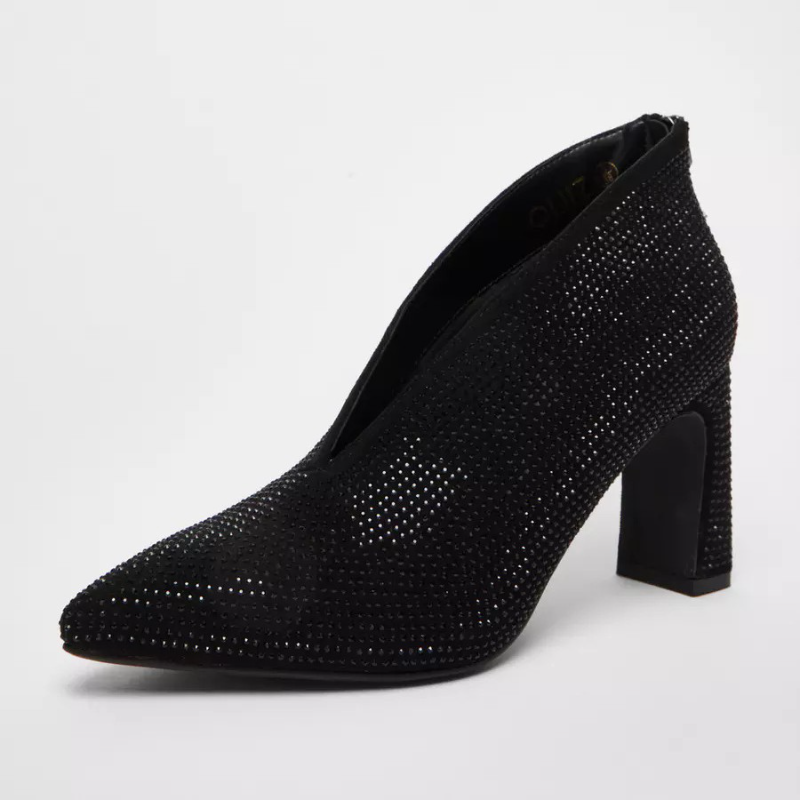 [เทศกาลสงกรานต์]รองเท้าผู้หญิงส้นกลางซิปหลังเพชรดาวเต็ม Songkran Festival ราคา 958 บาท*ส่งฟรี