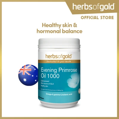 Herbs of Gold Evening Primrose Oil 1000mg 300s (EXP Mar 2024)-Relieves PMS-menopausal symptoms-hormonal balance- for dry skin