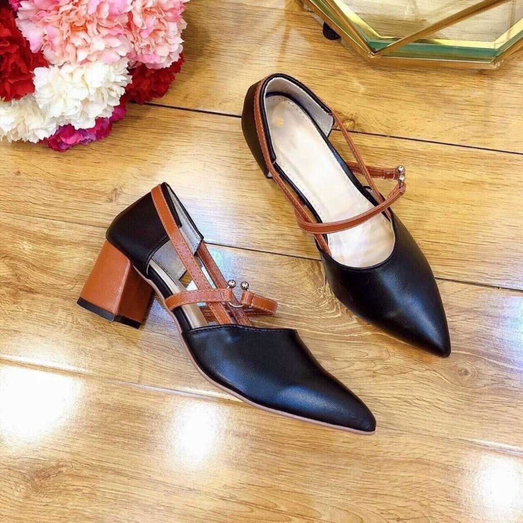 Giày cao gót nữ Giày bít mũi nhọn phối da bò 5Cm Giày bánh bèo Xưởng Giày Nhà Bèo Khoacdabo - 5