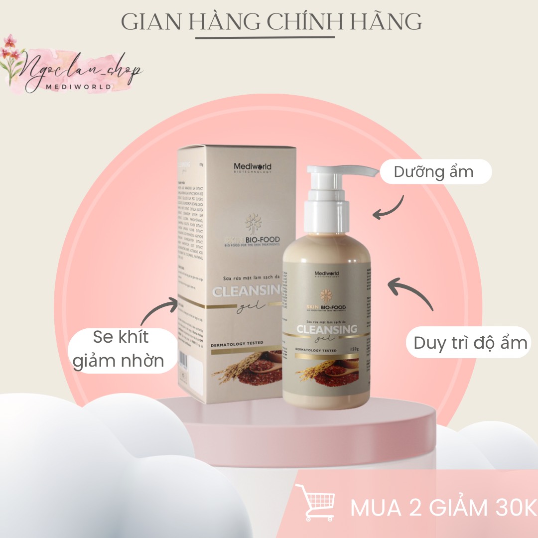 Sữa rửa mặt làm sạch da Cleansing Gel Mediworld Mẫu Mới 150-250gr