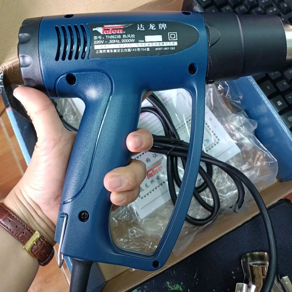 Máy Khò Nhiệt Talon 2000W, Khò Hơi Nóng Cầm Tay Mini , Bọc Màng Co Giỏ Quà Tết Chính Hãng