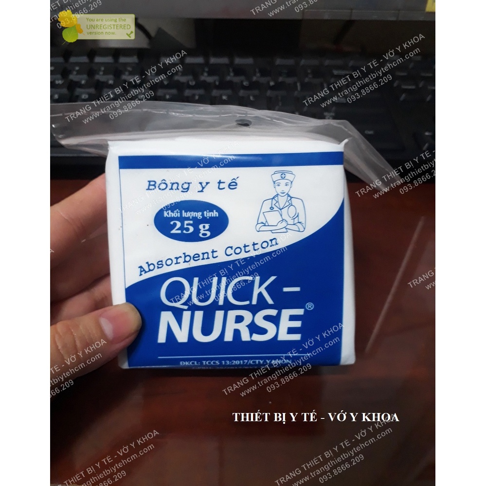 Bông gòn y tế quick nurse gói 25g, 50g