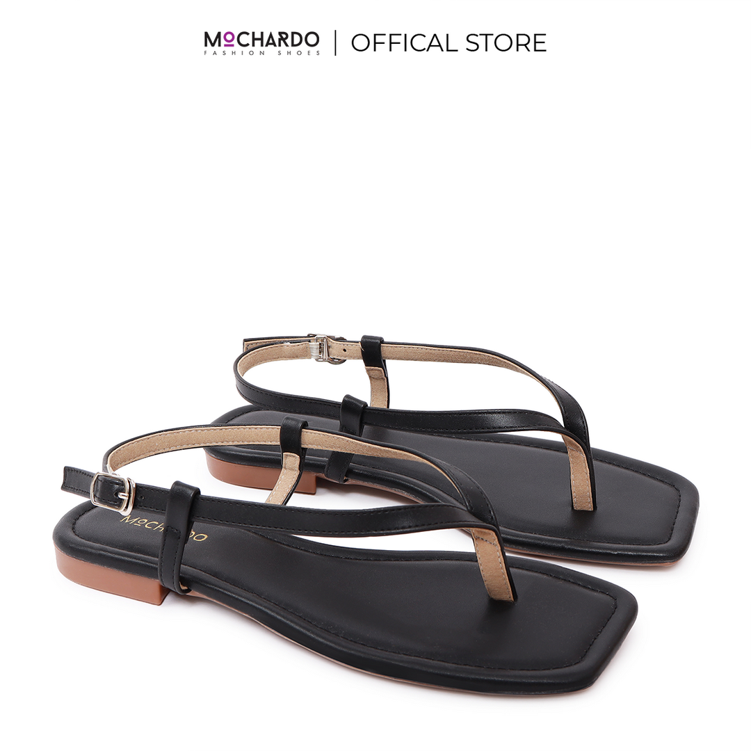 Sandal bệt mũi vuông quai kẹp cài dây lót đệm KZ-1 Mochardo