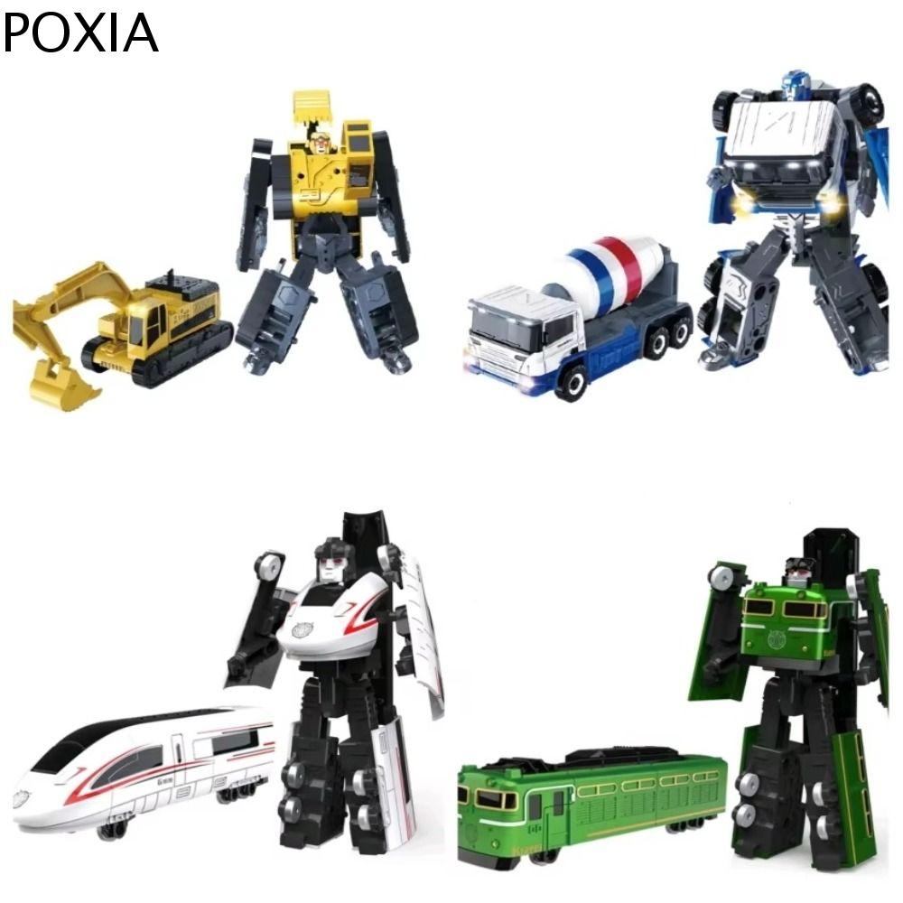 POXIA Máy xúc Tàu robot biến hình Máy ủi đất 2 trong 1 Robot xe kỹ thuật Mới lạ Đồ chơi mô hình Đồ chơi robot biến hình Đồ chơi trẻ em