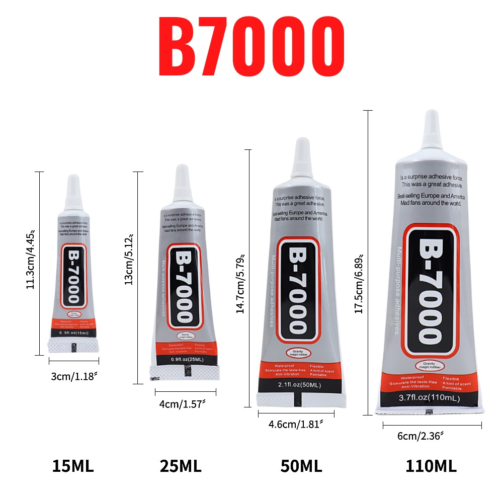 “:》{?/'15ml 25ml 50ml 110ml B7000 sửa chữa điện thoại tiếp xúc rõ ràng keo dán tự làm bằng nhựa thủy tinh thông dụng B-7000 keo với dụng cụ chính xác