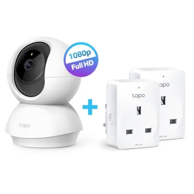 [BUNDLE] TP-LINK Tapo TC70 Pan/Tilt Home Security WiFi Camera + Tapo P100 (2-pack) Mini Smart WiFi Socket