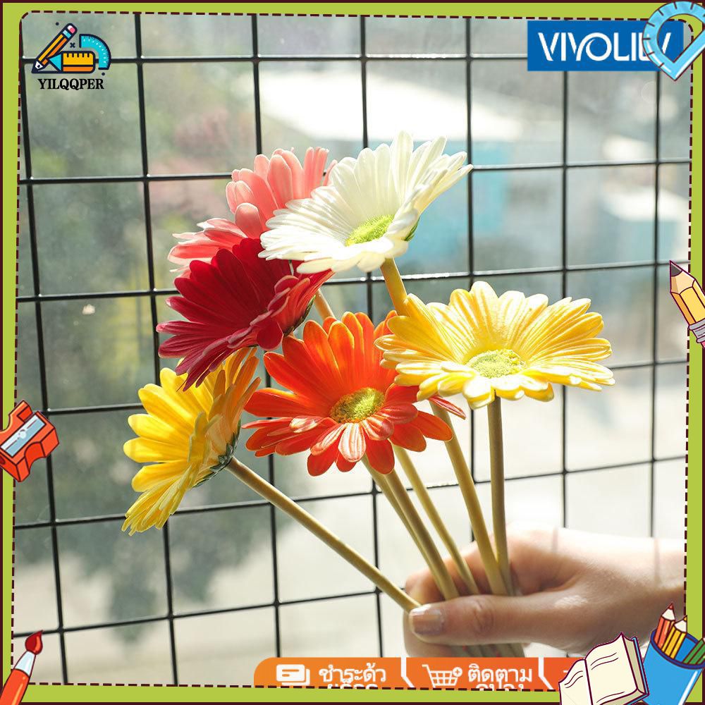 YILQQPER การจำลองดอกไม้สำหรับตกแต่งบ้าน 38.5 ซม. Gerbera ประดิษฐ์ ของตกแต่งบ้านงานแต่งงาน ดอกไม้ปลอม ของตกแต่งงานแต่งงาน ราคา 35 บาท*ส่งฟรี