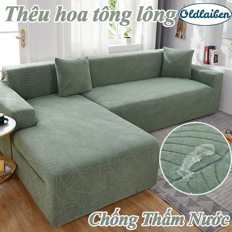 Vỏ bọc ghế sofa Bọc ghế sofa hình chữ L Vải polyester co giãn chống dầu chống bẩn dễ giặt máy chống lông thú cưng phù hợp gia đình có trẻ em nhiều kích cỡ
