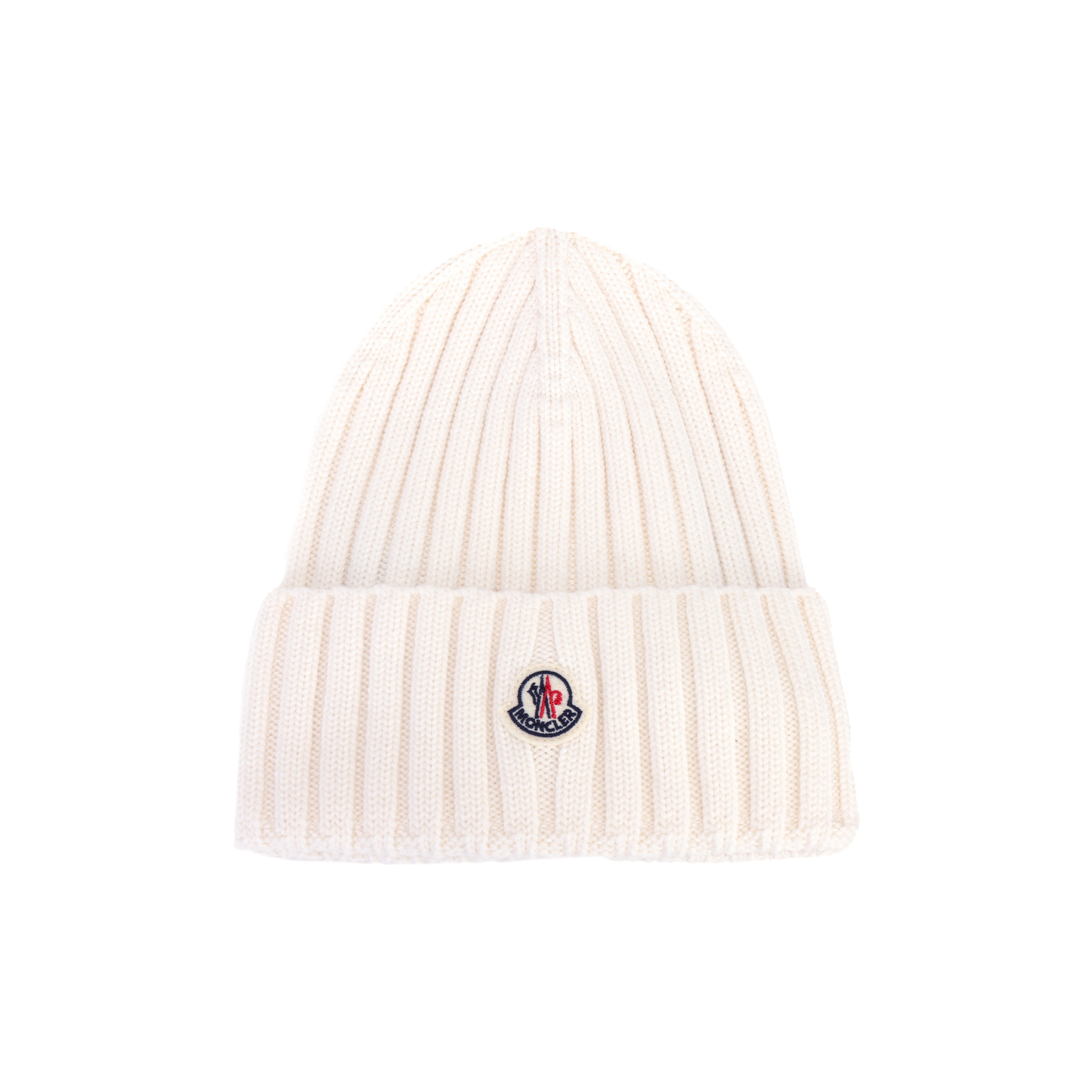Moncler Wool Beanies Unisex Milk White