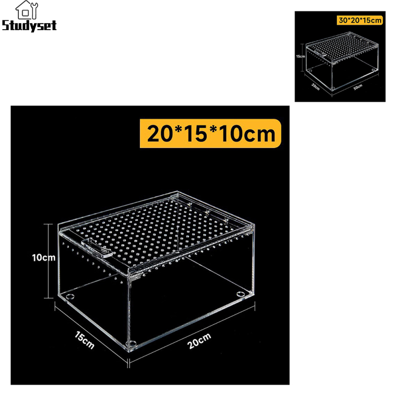 Studyset IN stock Transparent Acrylic Reptile Breeding Box Spider Lizard Amphibian Terrarium Leak-proof Pet Habitat Arboreal Tarantula Enclosure For Home Rearing ราคา 715 บาท*ส่งฟรี