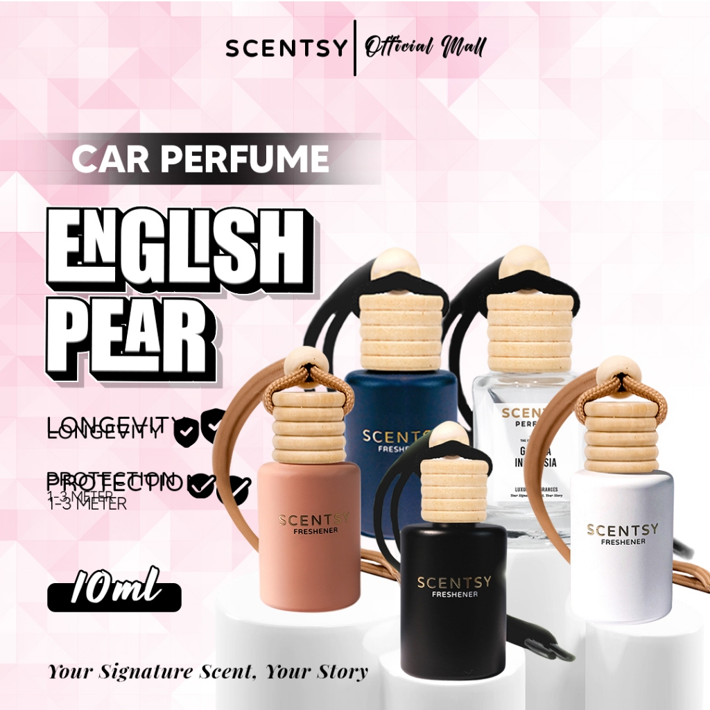 SCENTSY Parfum Mobil ENGLISH PEAR Pengharum Anti Mual 10ml Pewangi Ruangan Kantor Toilet Kamar tidur Lemari Inspired by Fragrance Aroma Terapi Mewah Parfum Gantung Capit Jepit AC Aksesoris Mobil Harga 17,950 rupiah*Gratis Ongkir