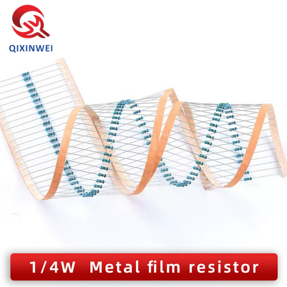 【Hot ticket】 100pcs 1/4W resistance 1R 22M 1% Metal film resistor 1/4 100R 220R 1K 1.5K 2.2K 4.7K 10
