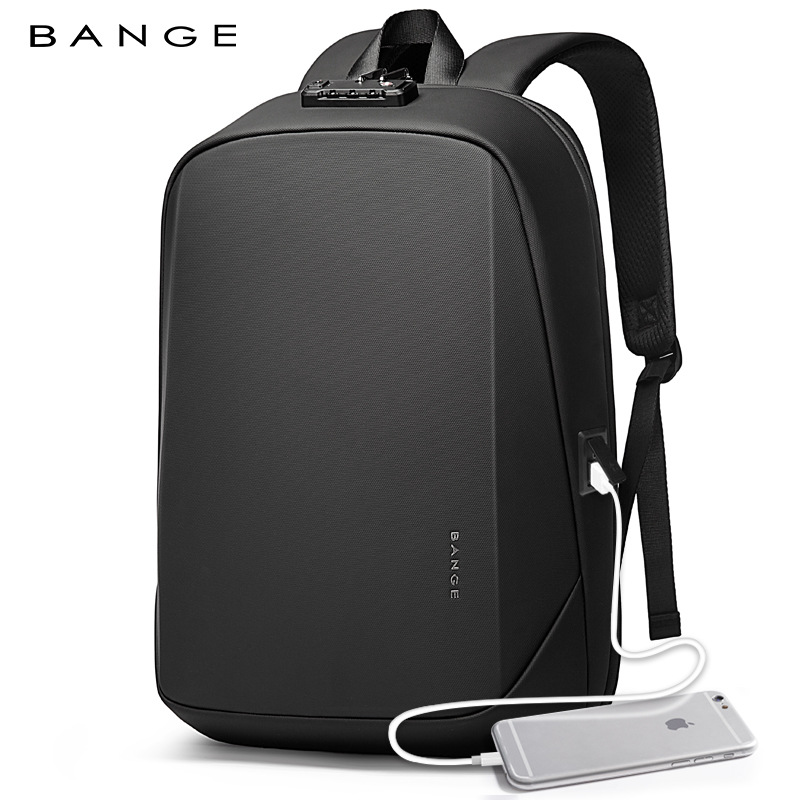 BANGE New High Quality Hard Shell Men Fashion Backpack TSA Smart Lock 15.6 Inch Laptop Backpack Slim Travel Backpack ราคา 1,386 บาท*ส่งฟรี